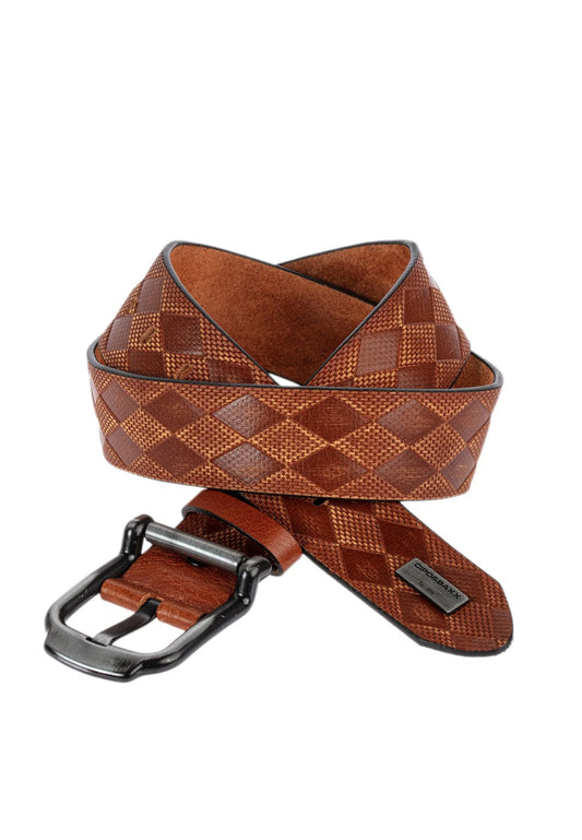 Cipo & Baxx Herren Leder Gürtel CG186 tabakbraun