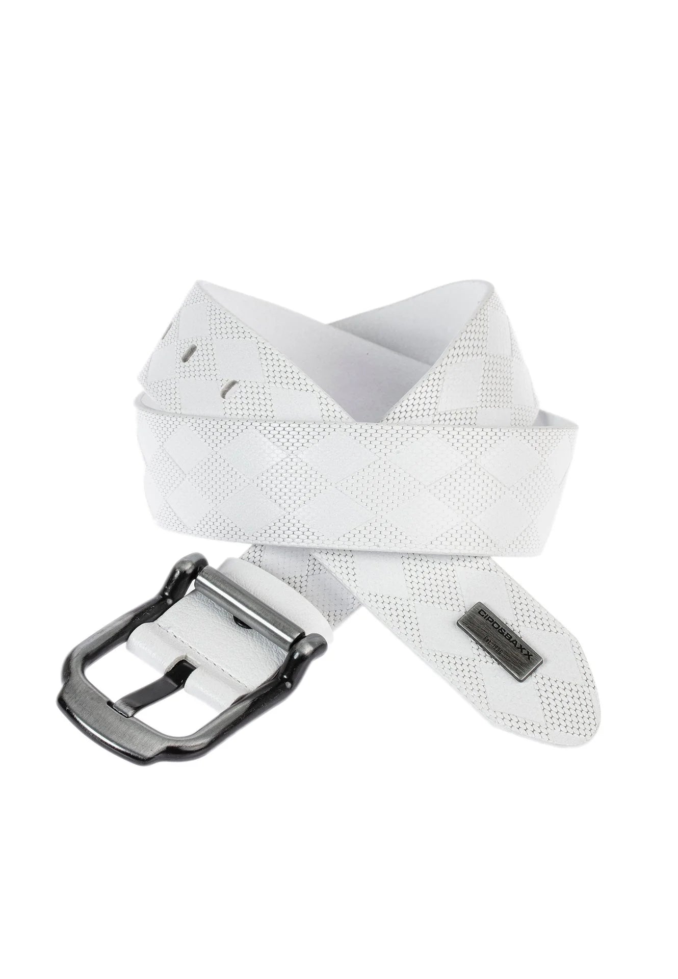 Cipo & Baxx Herren Leder Gürtel CG186 weiss