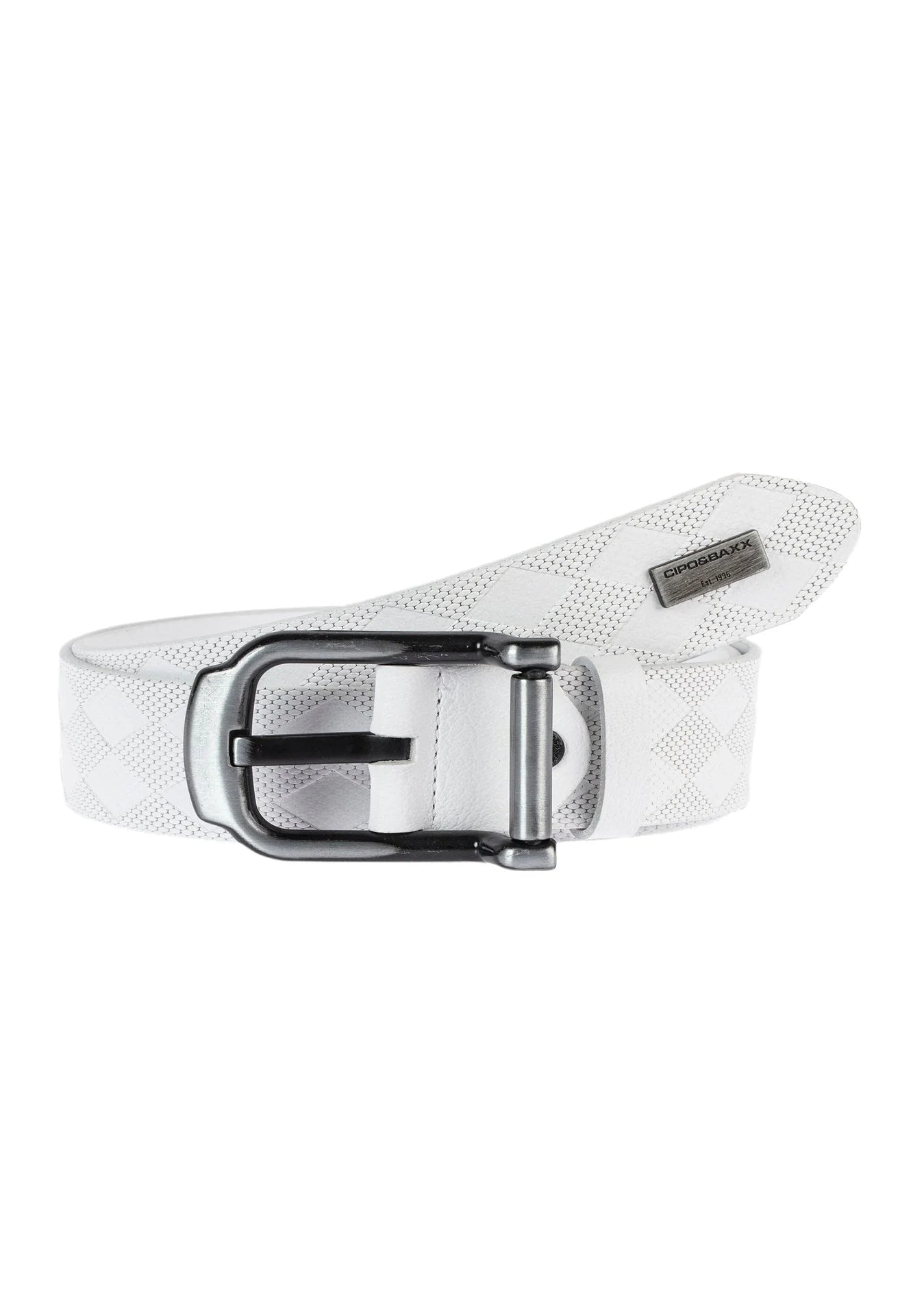 Cipo & Baxx Herren Leder Gürtel CG186 weiss