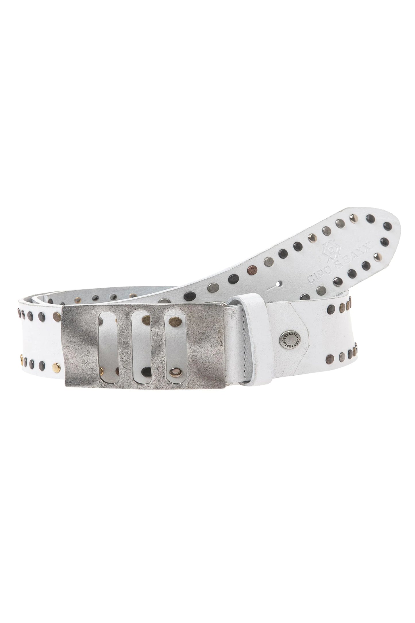 Cipo & Baxx Herren Leder Gürtel CG156 Weiss