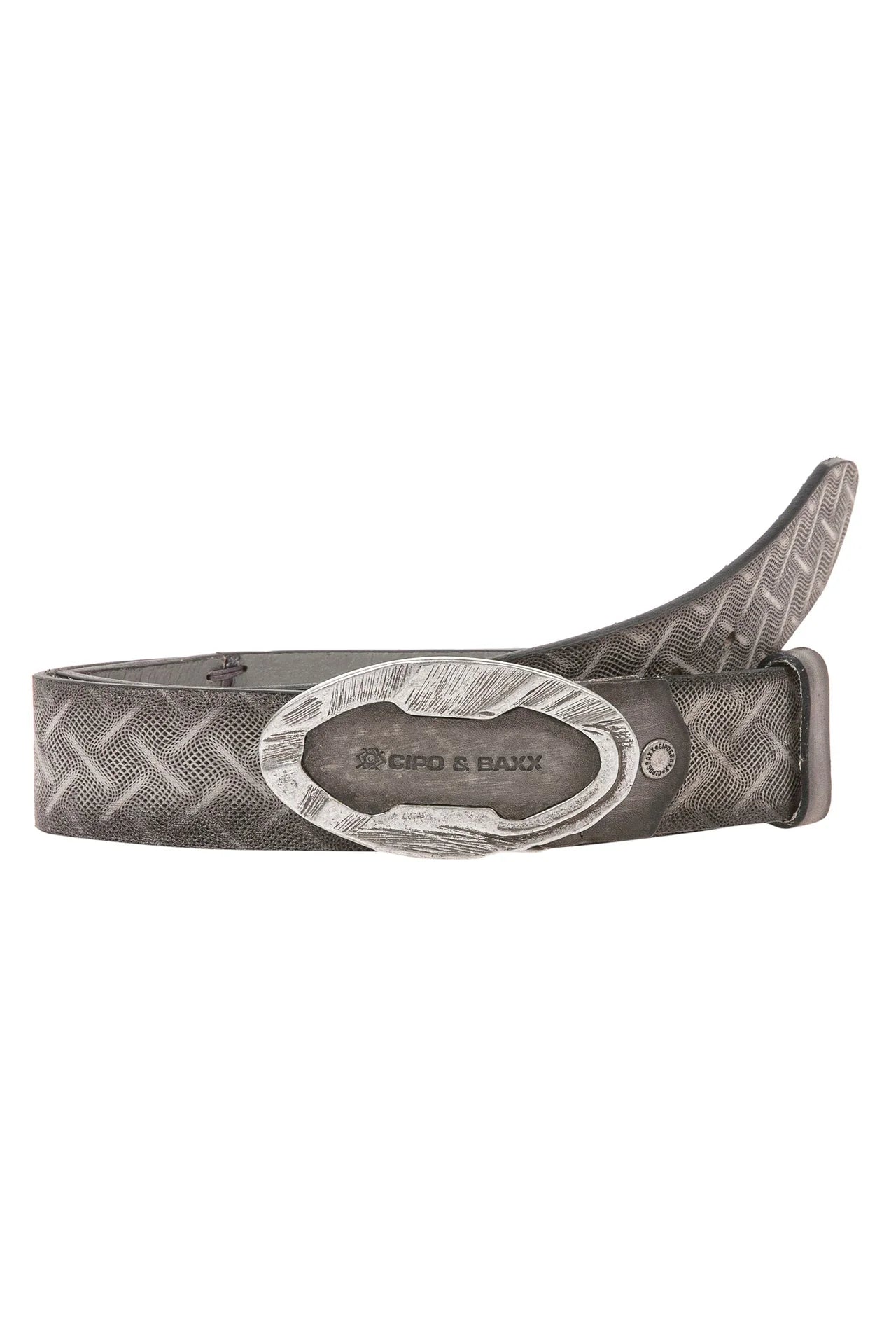 Cipo & Baxx Herren Leder Gürtel CG157 grau
