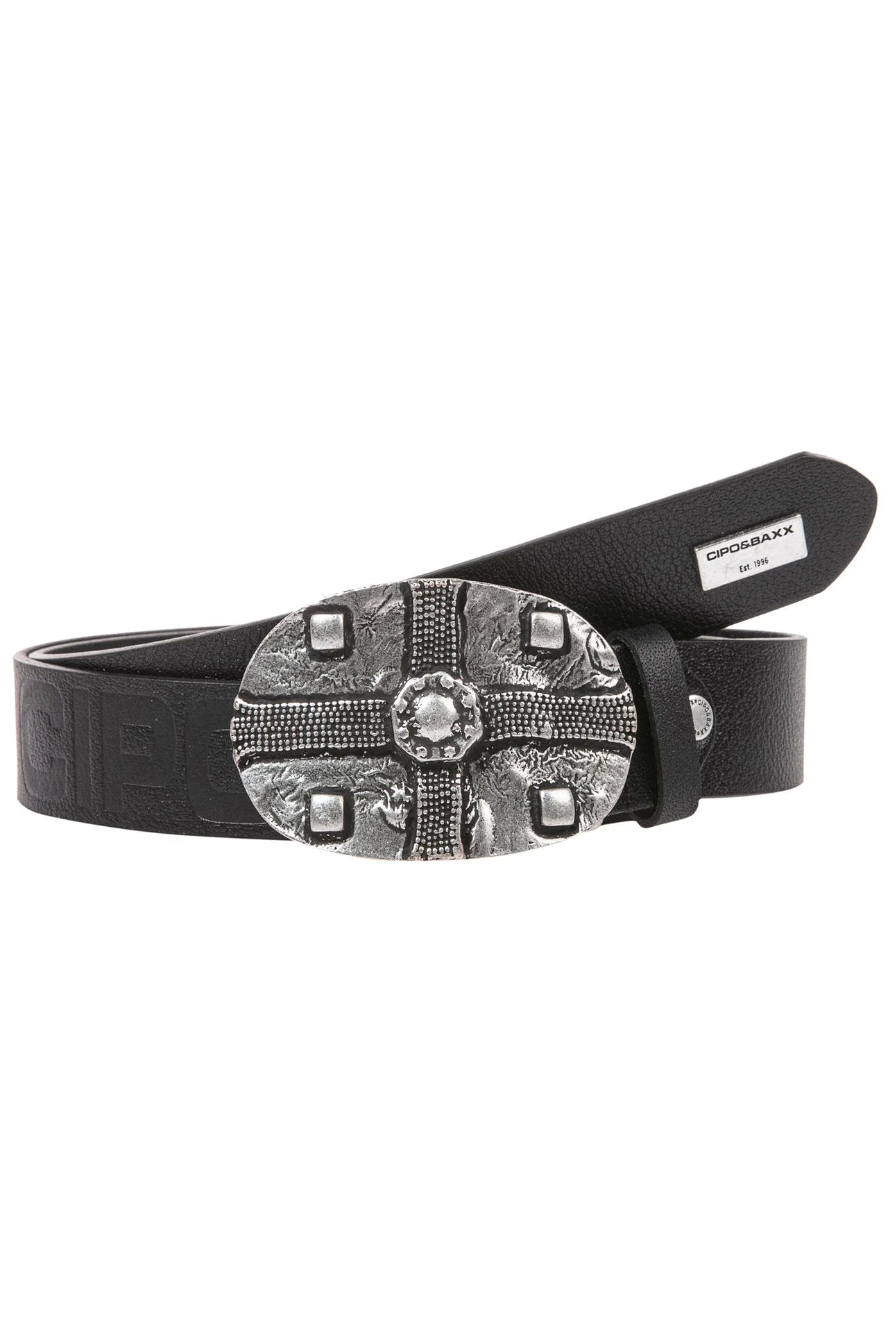 Cipo & Baxx Herren Leder Gürtel CG189 Schwarz