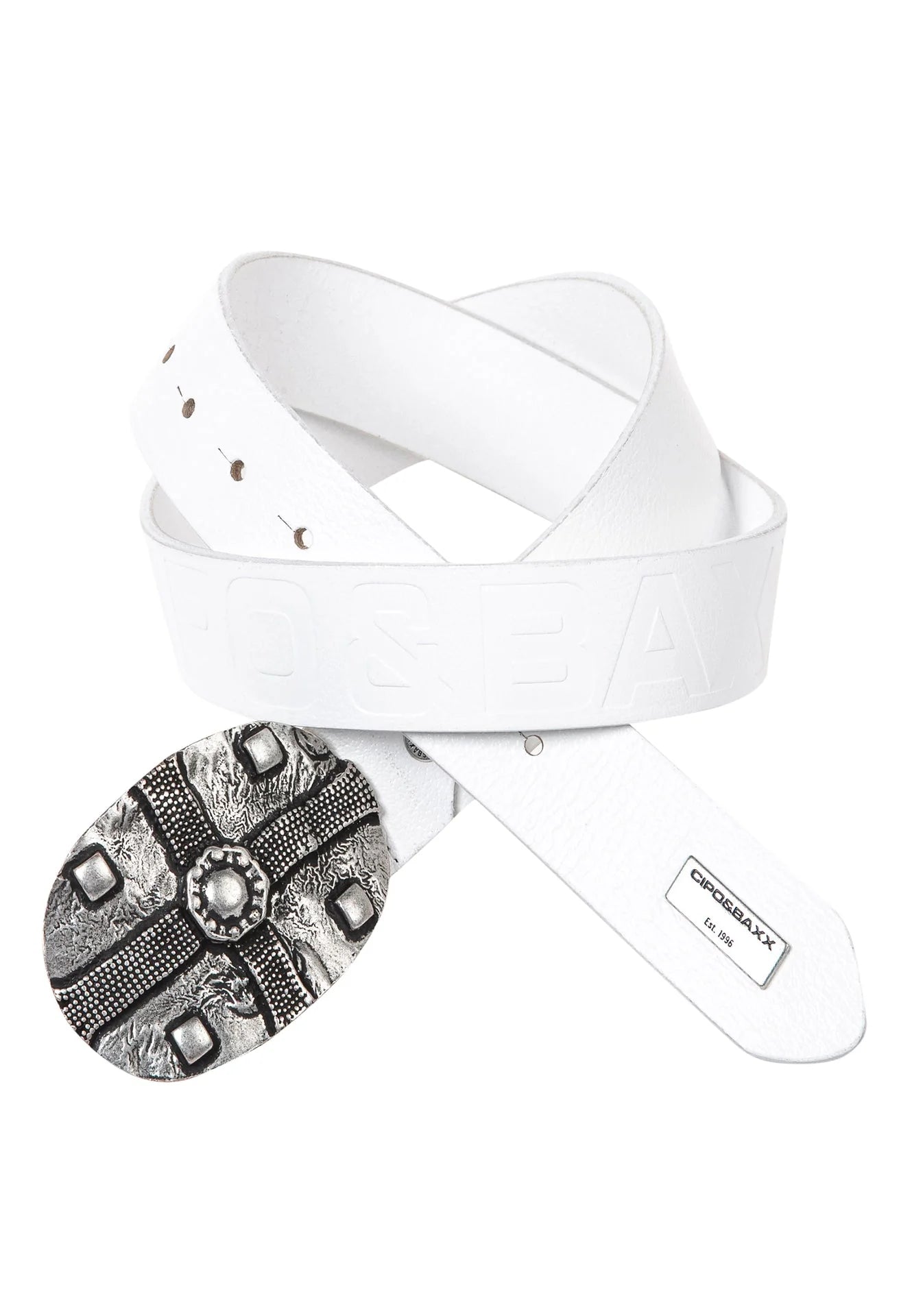 Cipo & Baxx Herren Leder Gürtel CG189 weiss