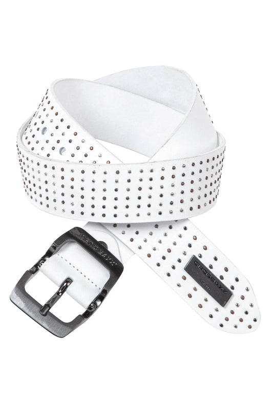 Cipo & Baxx Herren Leder Gürtel CG171 weiss