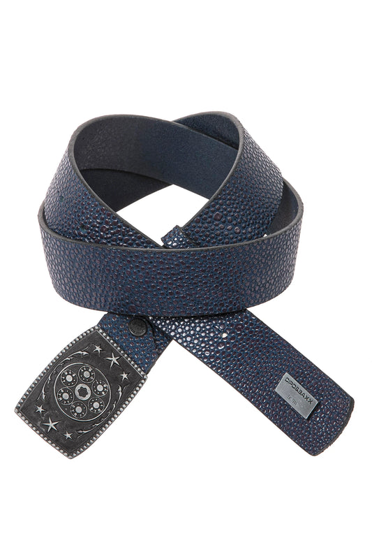 Cipo & Baxx Herren Leder Gürtel CG119 Blue