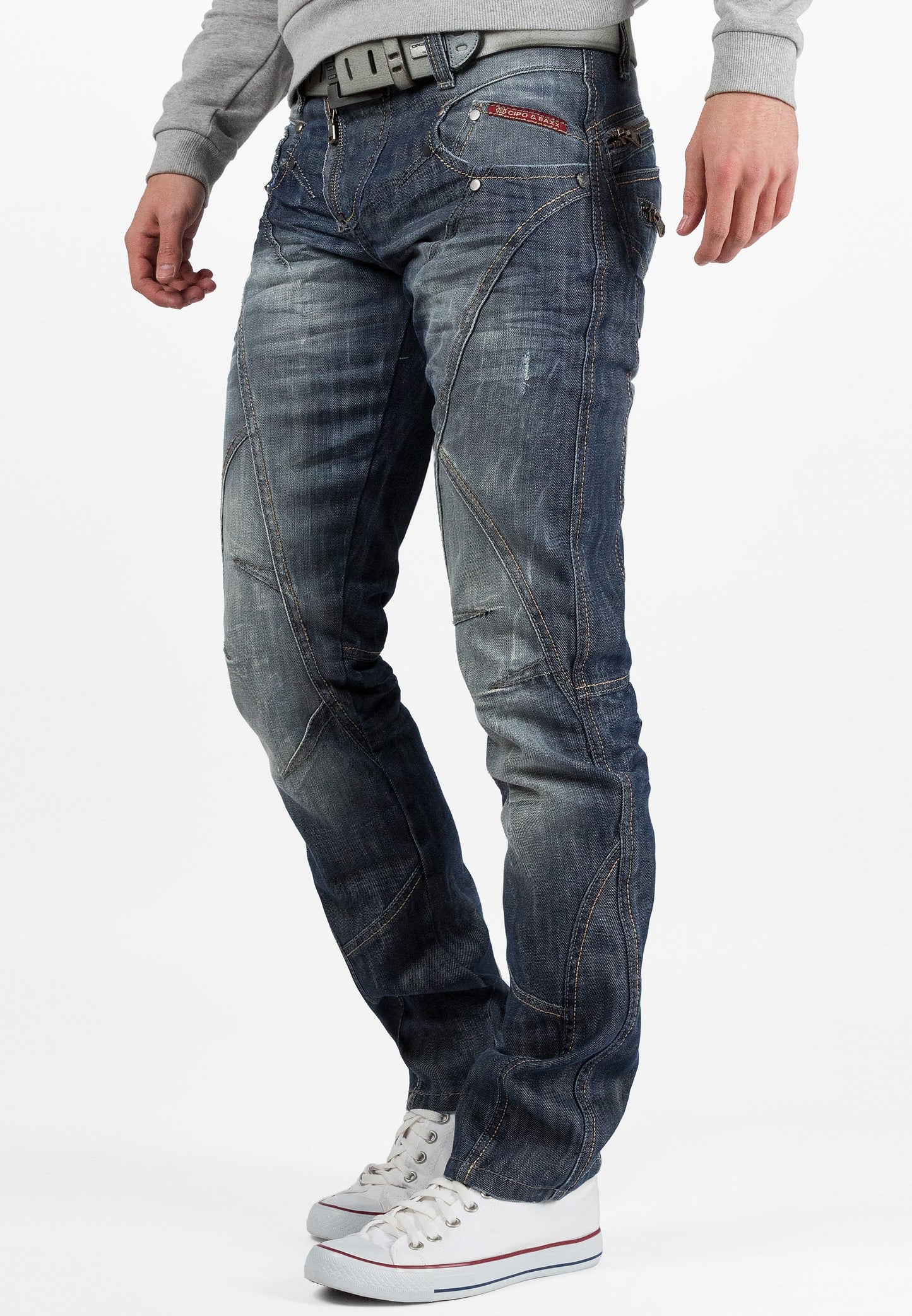 Cipo & Baxx SILVER ZIPP Herren Jeans Denim C-0751