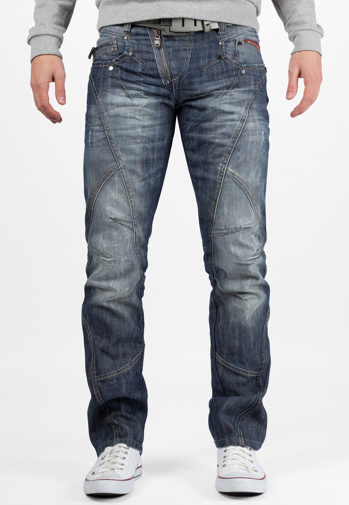 Cipo & Baxx Herren Jeans SILVER ZIPP C-0751