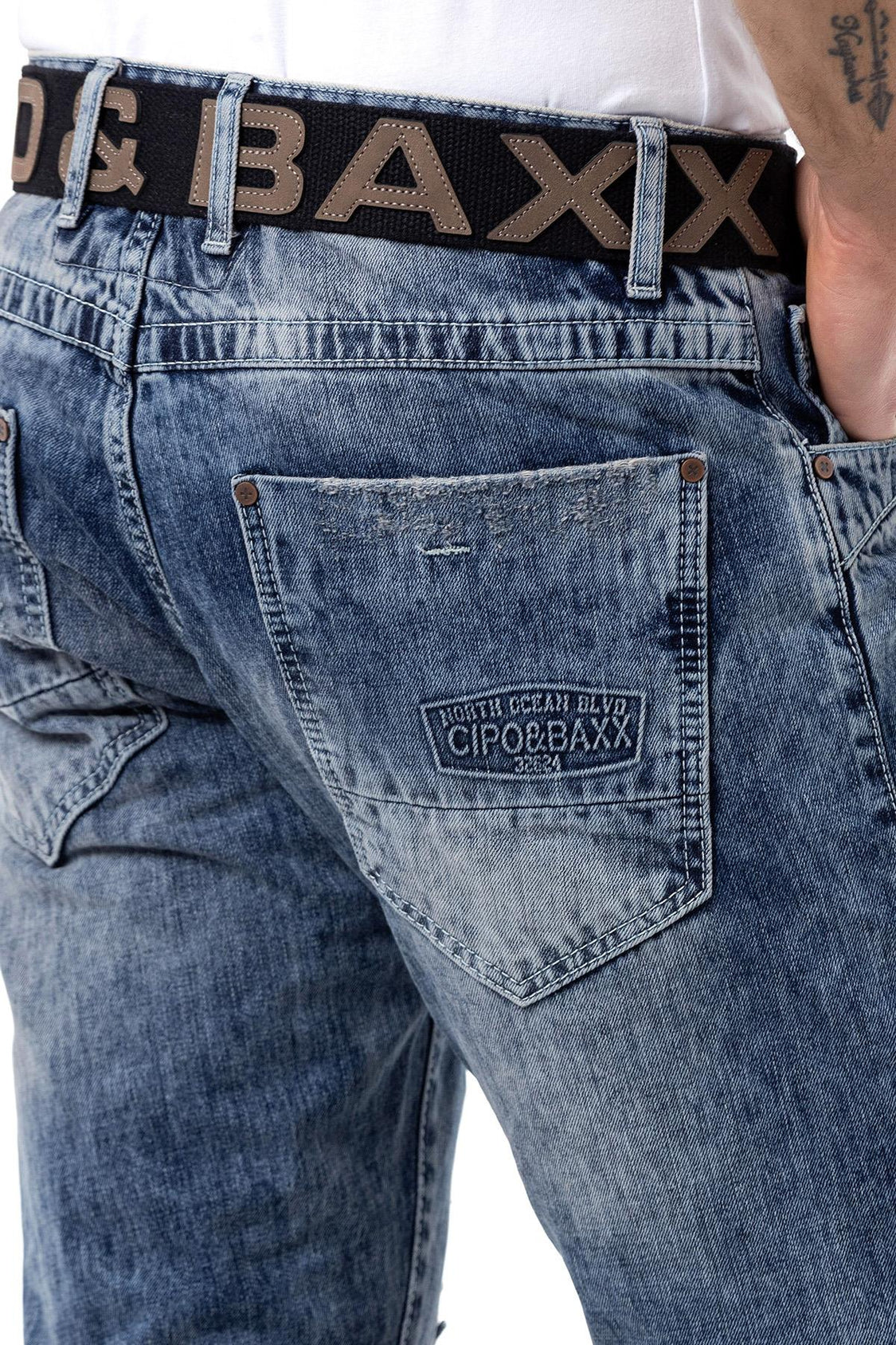 Vaqueros de hombre Cipo &amp; Baxx PACHA denim CD346