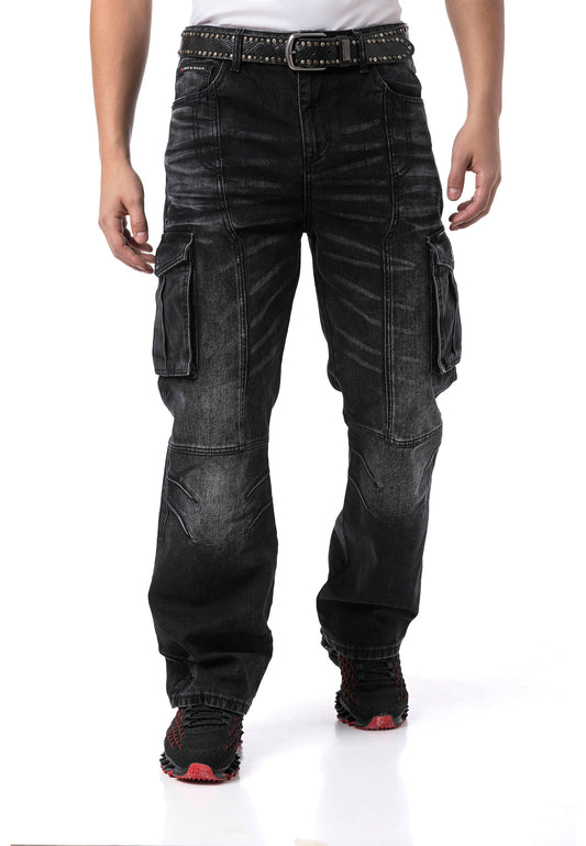 Cipo & Baxx EPIC black Herren Baggy cargo Jeans Denim CD897