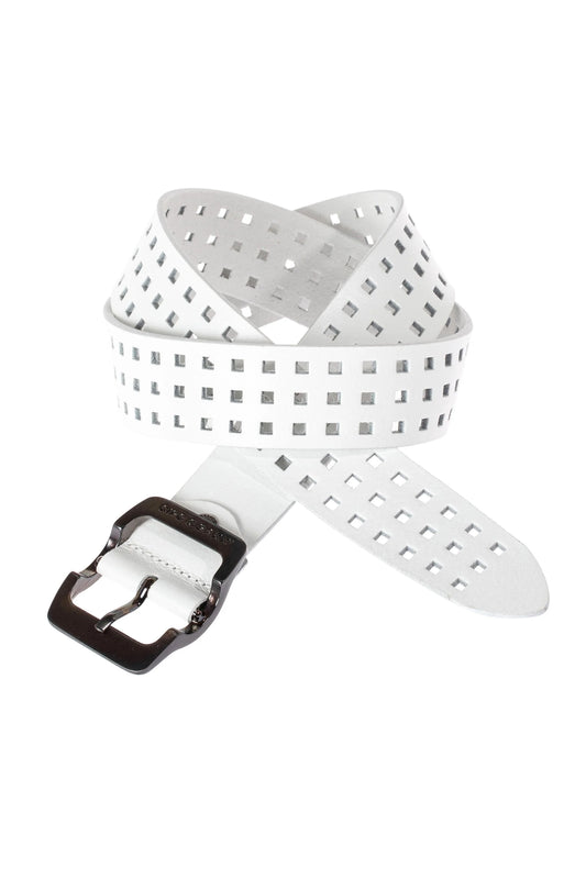 Cipo & Baxx Herren Leder Gürtel CG168 weiss