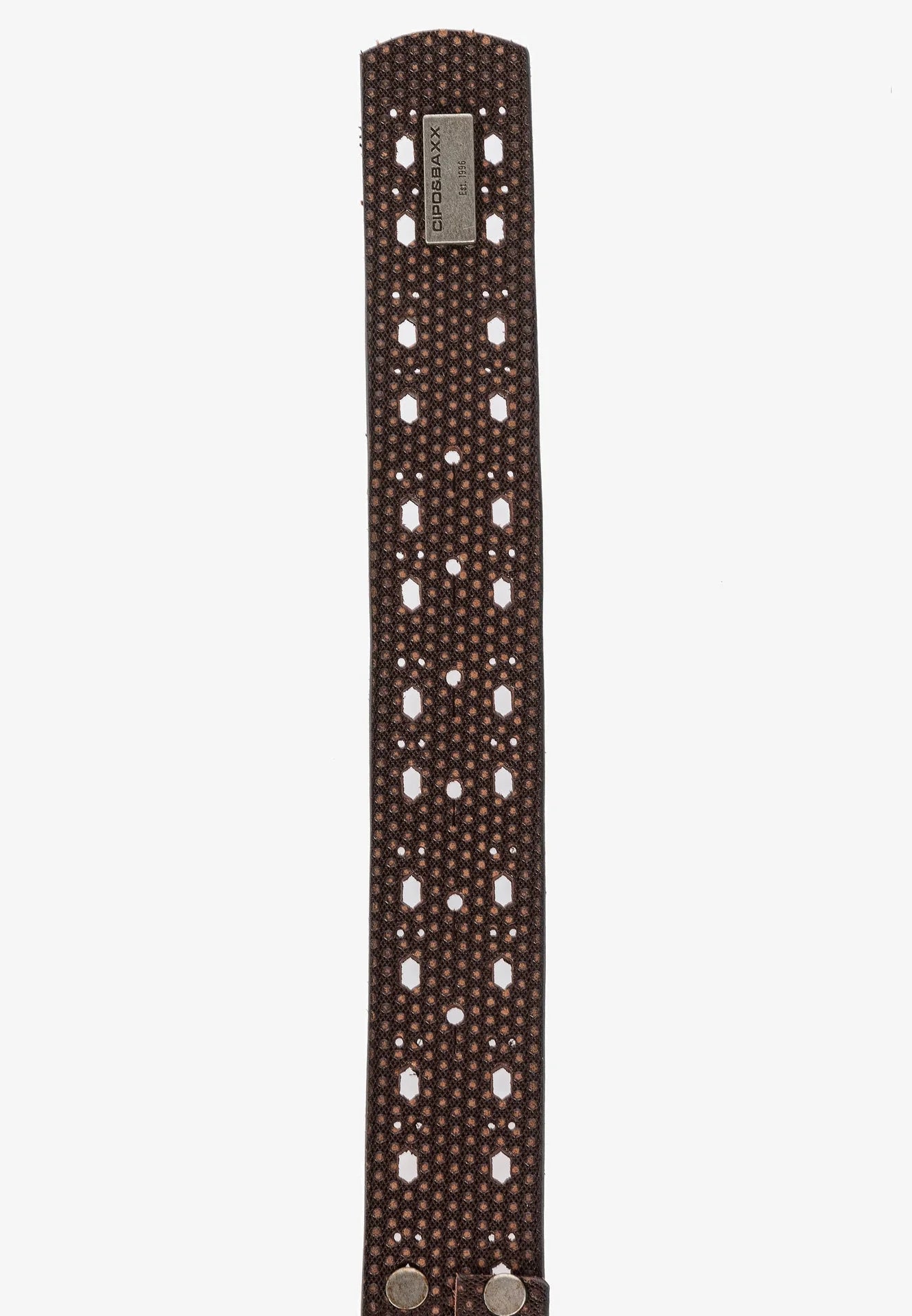 Cipo & Baxx Herren Leder Nietengürtel CG174 braun