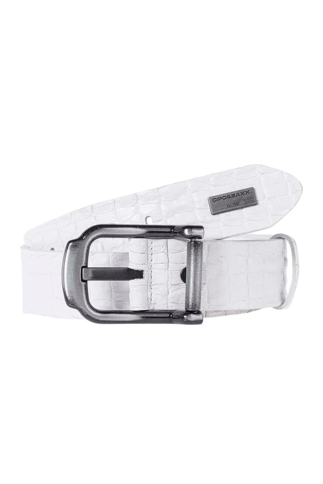 Cipo & Baxx Herren Leder Gürtel CG176 Weiss - Persvision