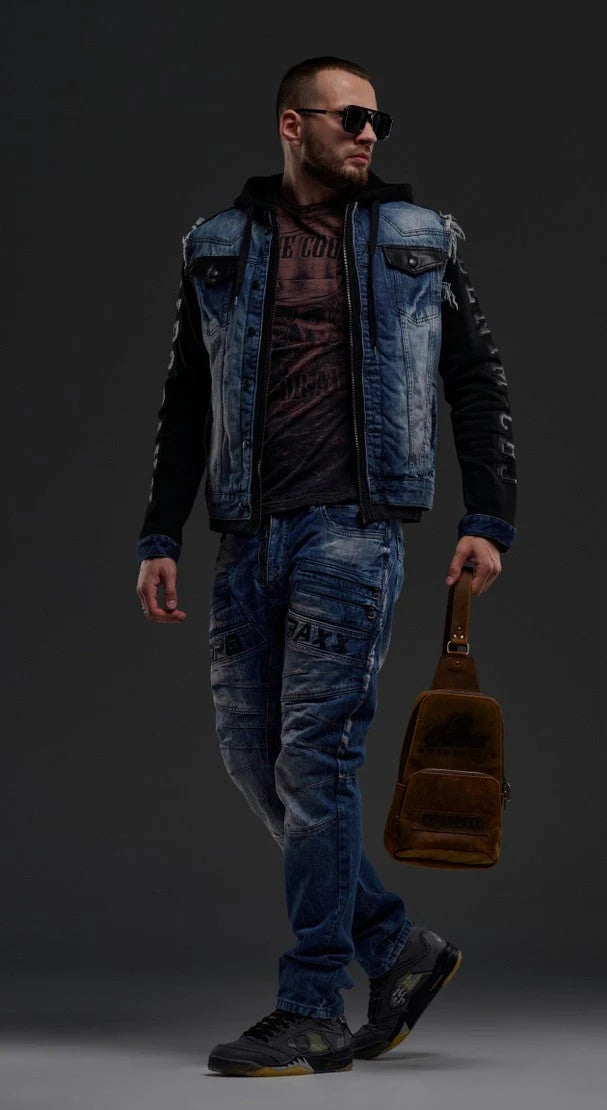 Cipo & Baxx IOWA Herren Jeans Jacke Weste Denim Hoodie CJ154