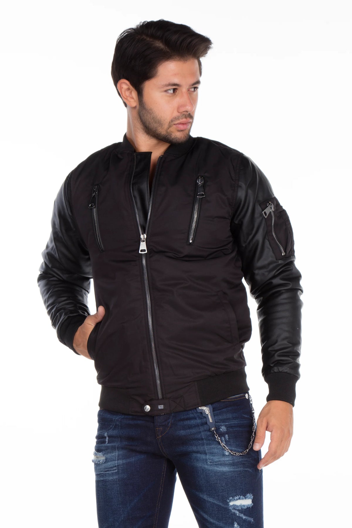 Cipo & Baxx NAGANO Herren BomberJacke Bestickt  CJ175