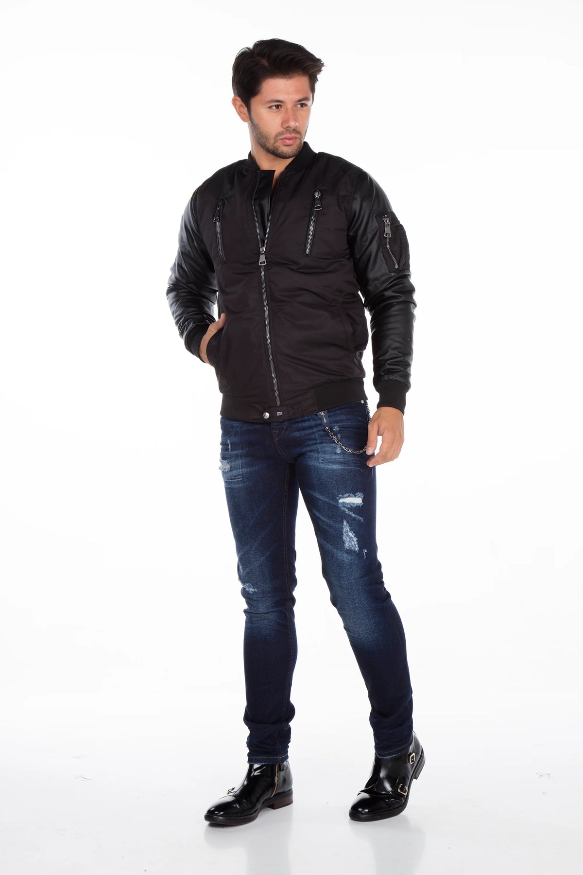 Cipo & Baxx NAGANO Herren BomberJacke Bestickt  CJ175