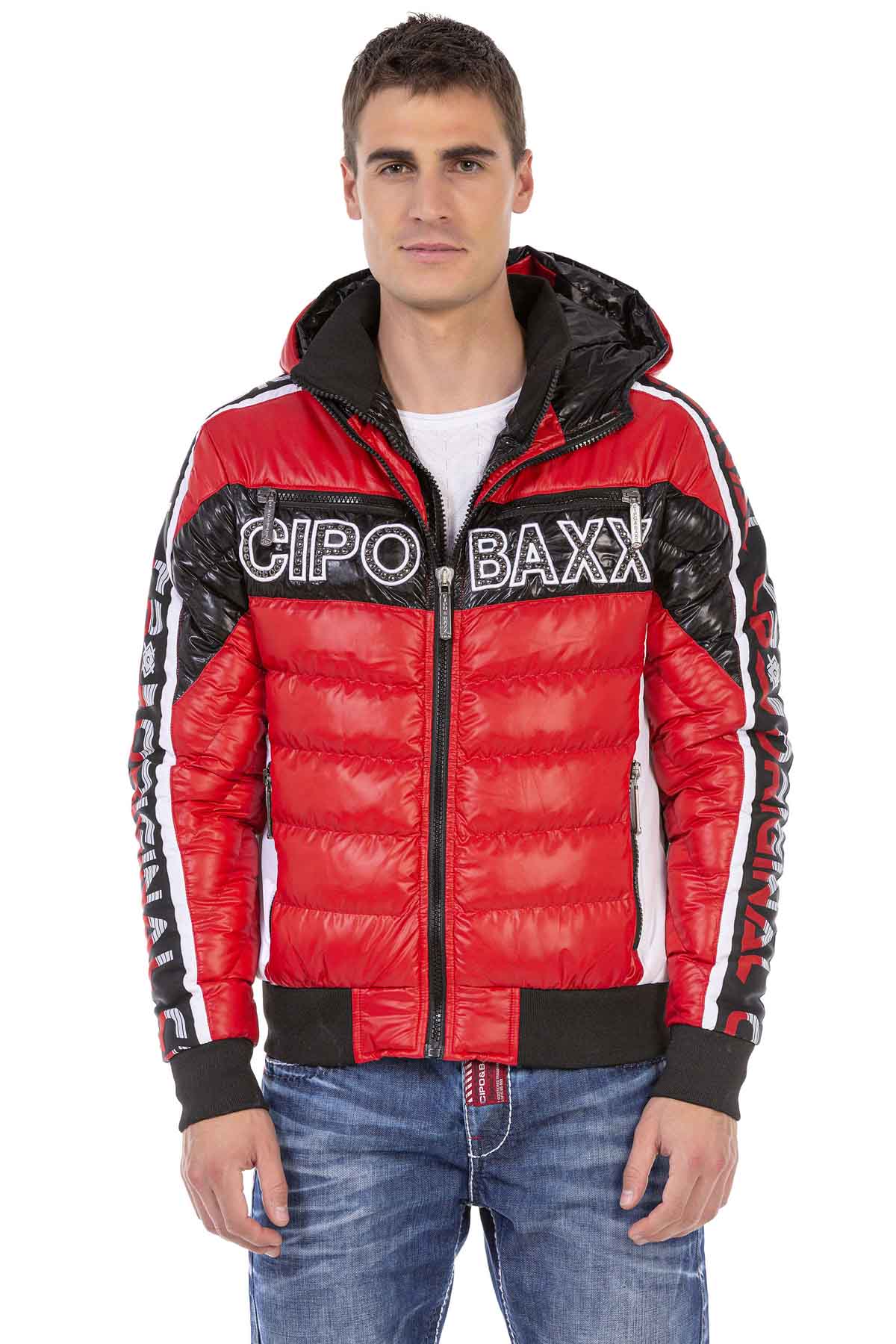 Cipo & Baxx AARON Herren Bomberjacke CJ268 rot