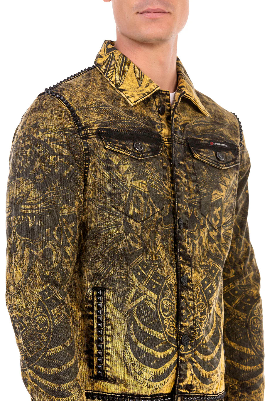 Cipo & Baxx HIGHLAND Herren Biker Jeans Jacke Denim CJ273