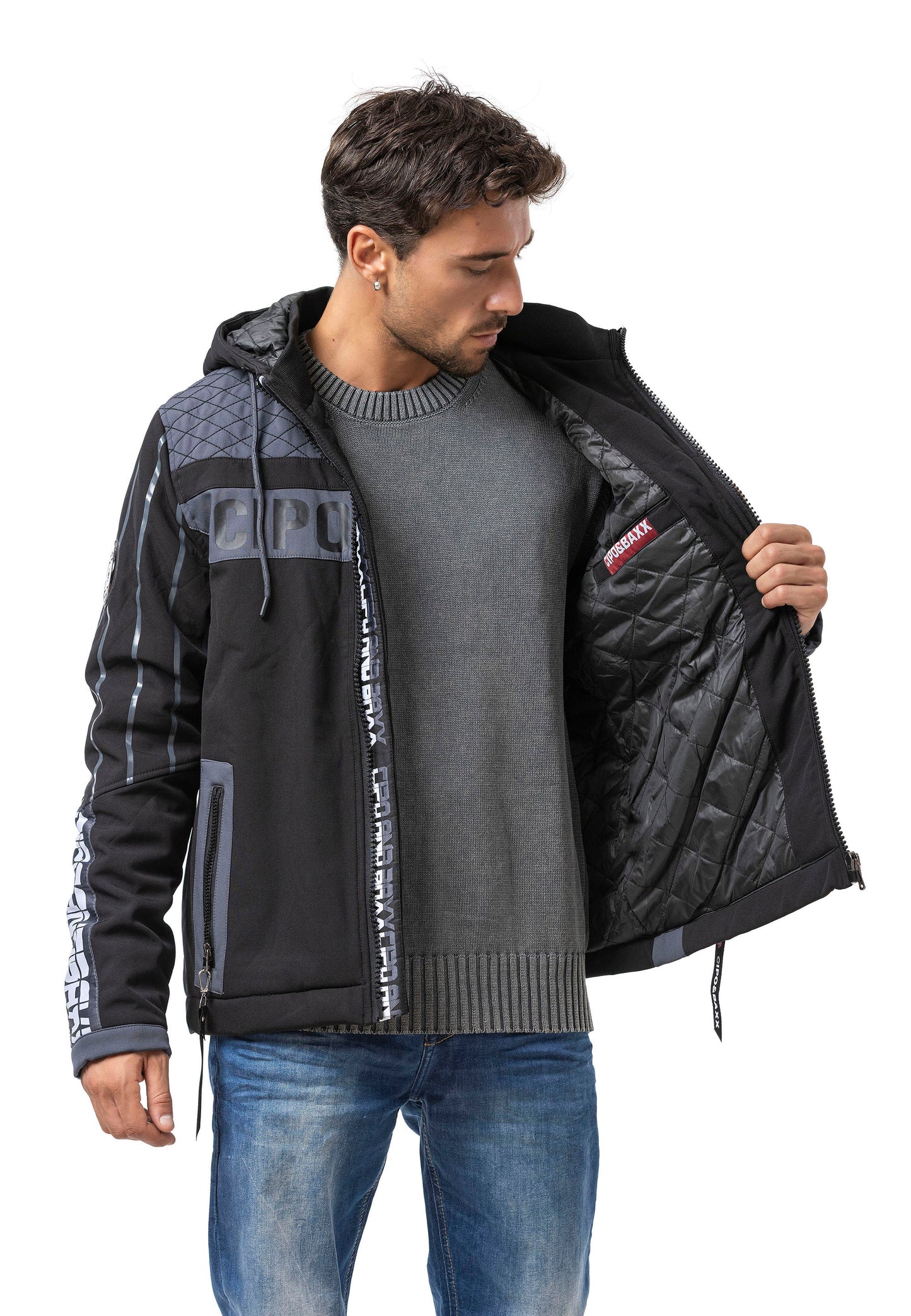 Cipo & Baxx GALIO Herren Jacke black CJ275