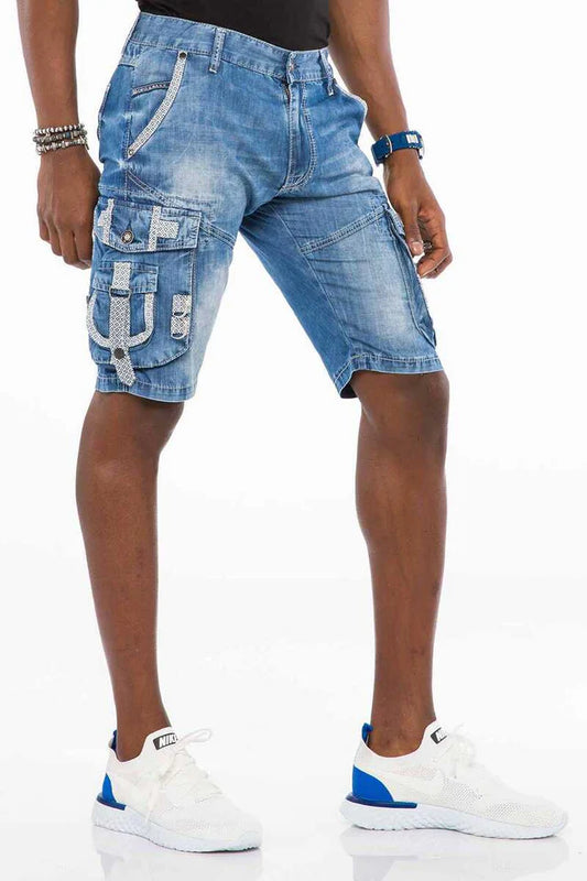Cipo & Baxx BENDER Herren Kurze Jeans Denim CK195