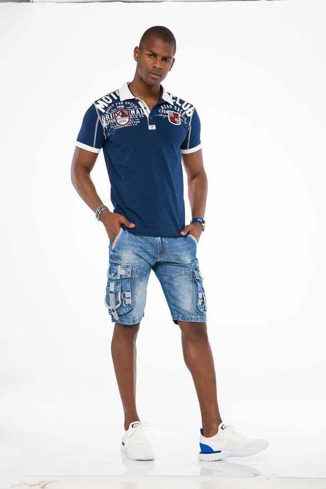 Cipo & Baxx BENDER Herren Kurze Jeans Denim CK195