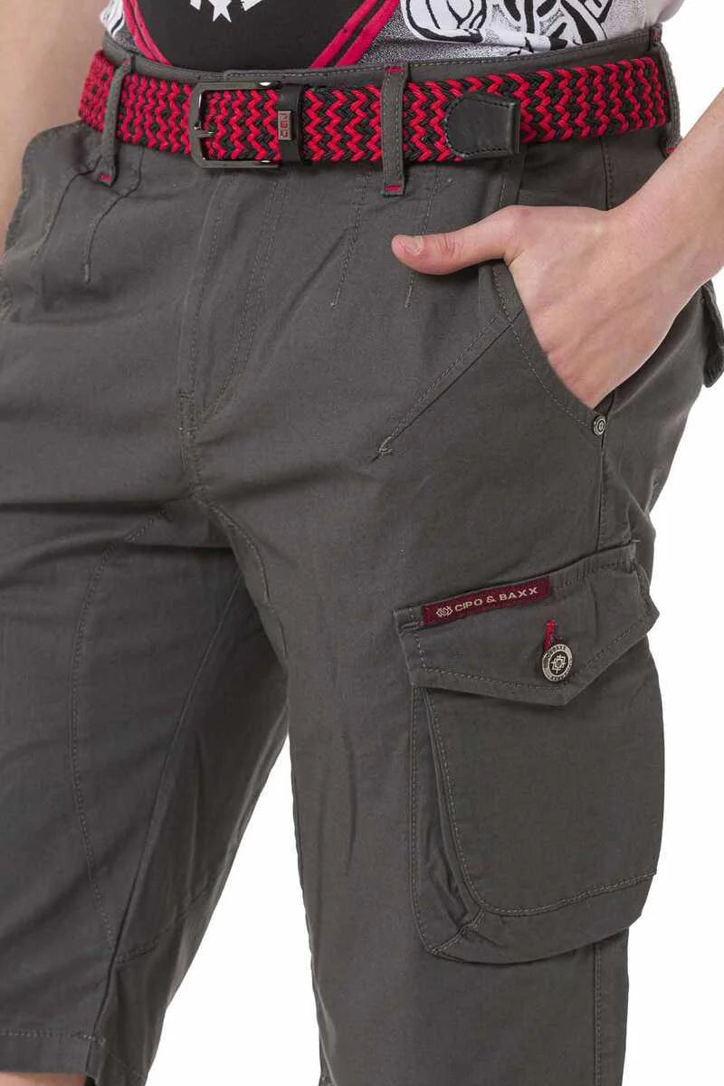Cipo & Baxx KORNEL Herren Kurze Jeans Denim grau CK265