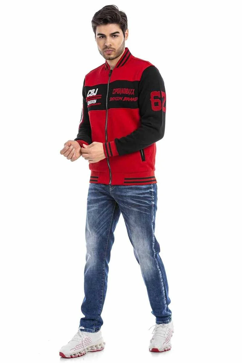 Cipo & Baxx SCHORG Herren Sweatjacke CL500 rot
