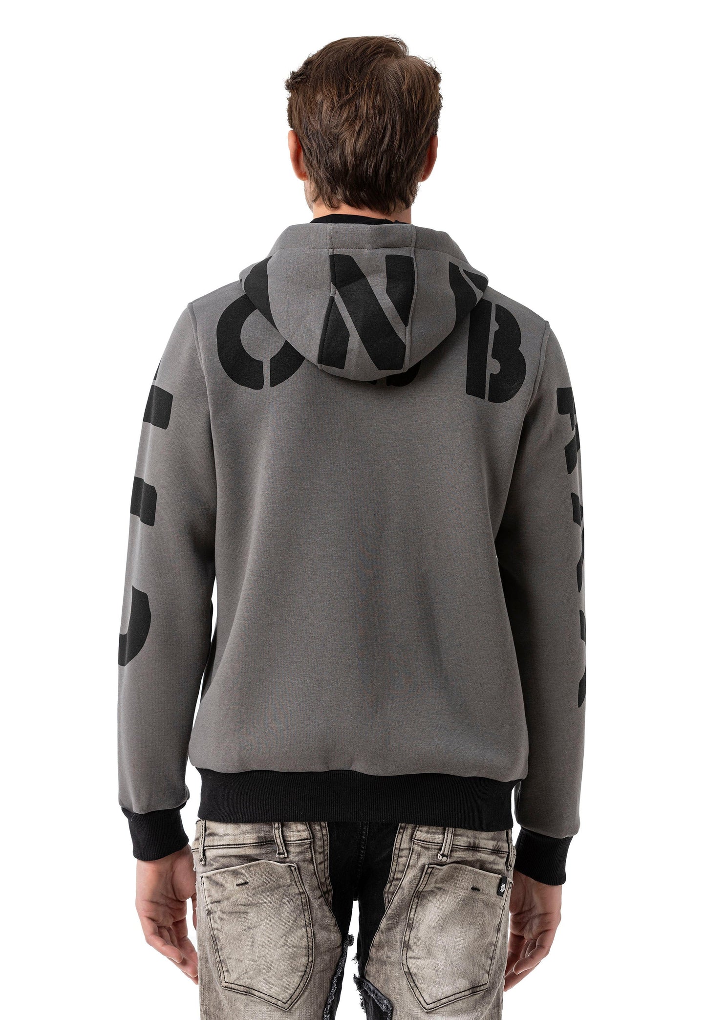 Cipo & Baxx FIRO Herren Kapuzen Hoodi grey Sweatshirt CL577