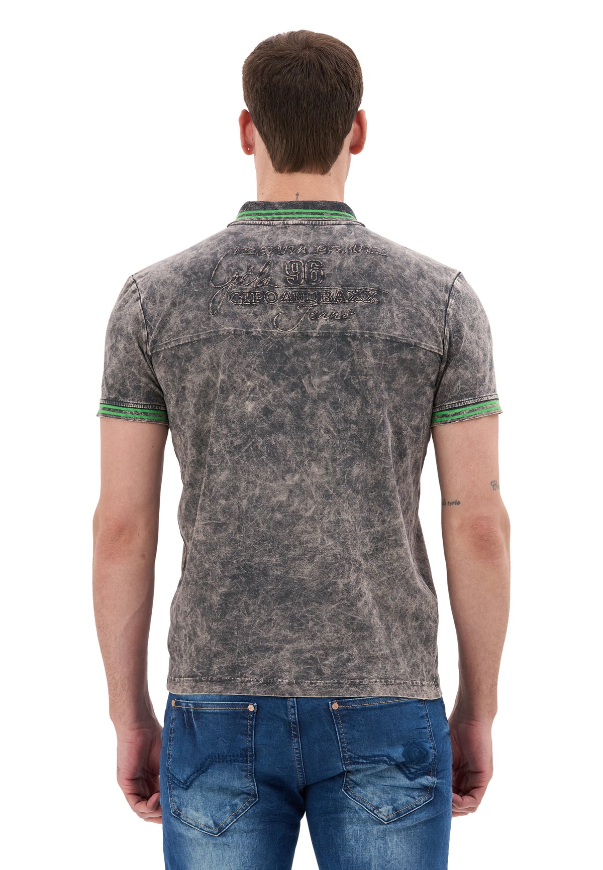 Cipo & Baxx DUSTIN Herren Polo T-Shirt CT582 grau