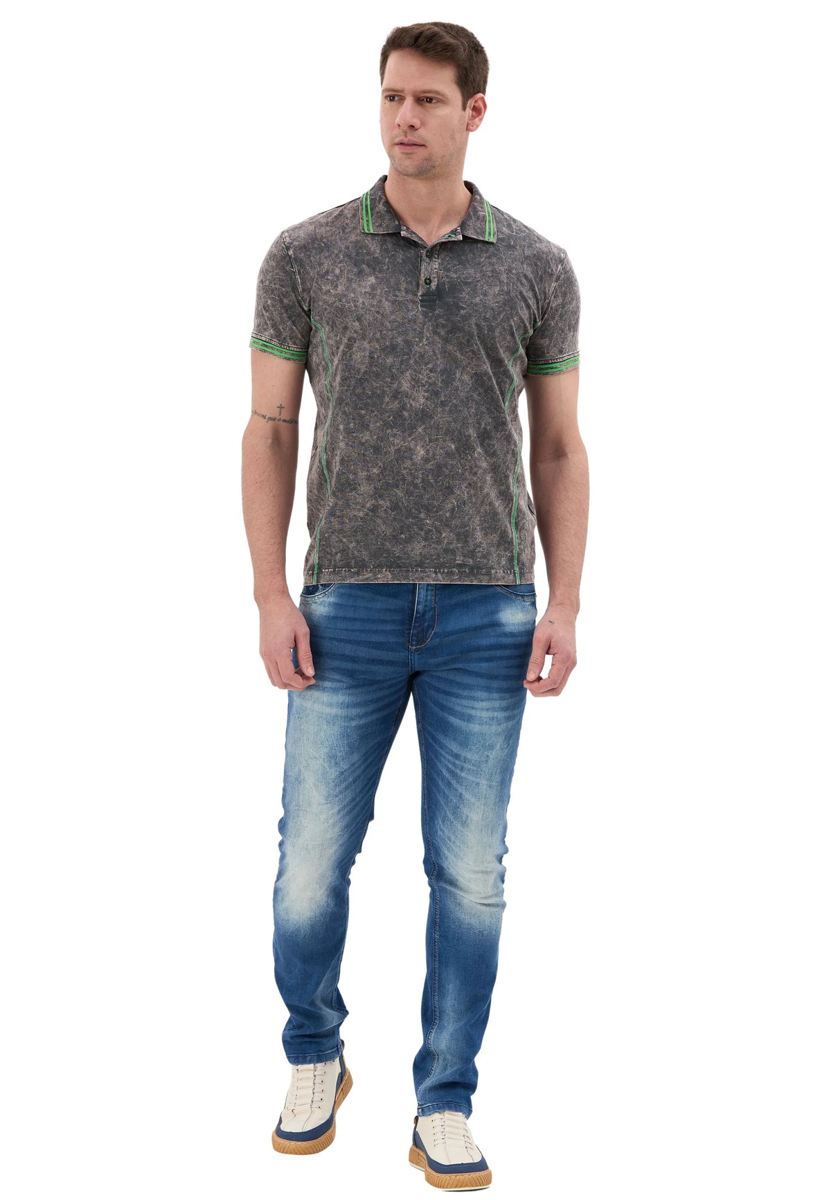 Cipo & Baxx DUSTIN Herren Polo T-Shirt CT582 grau