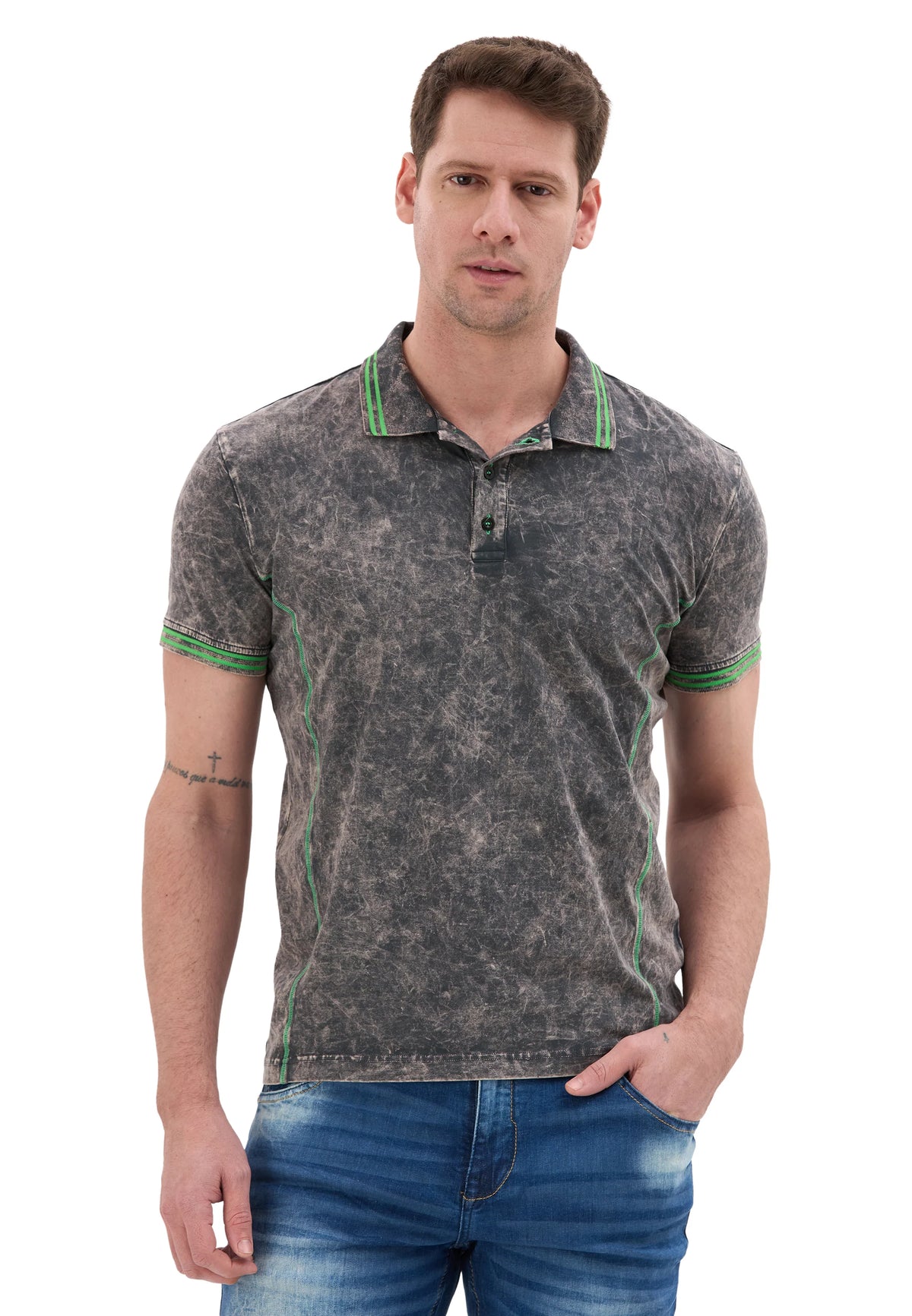 Cipo & Baxx DUSTIN Herren Polo T-Shirt CT582 grau