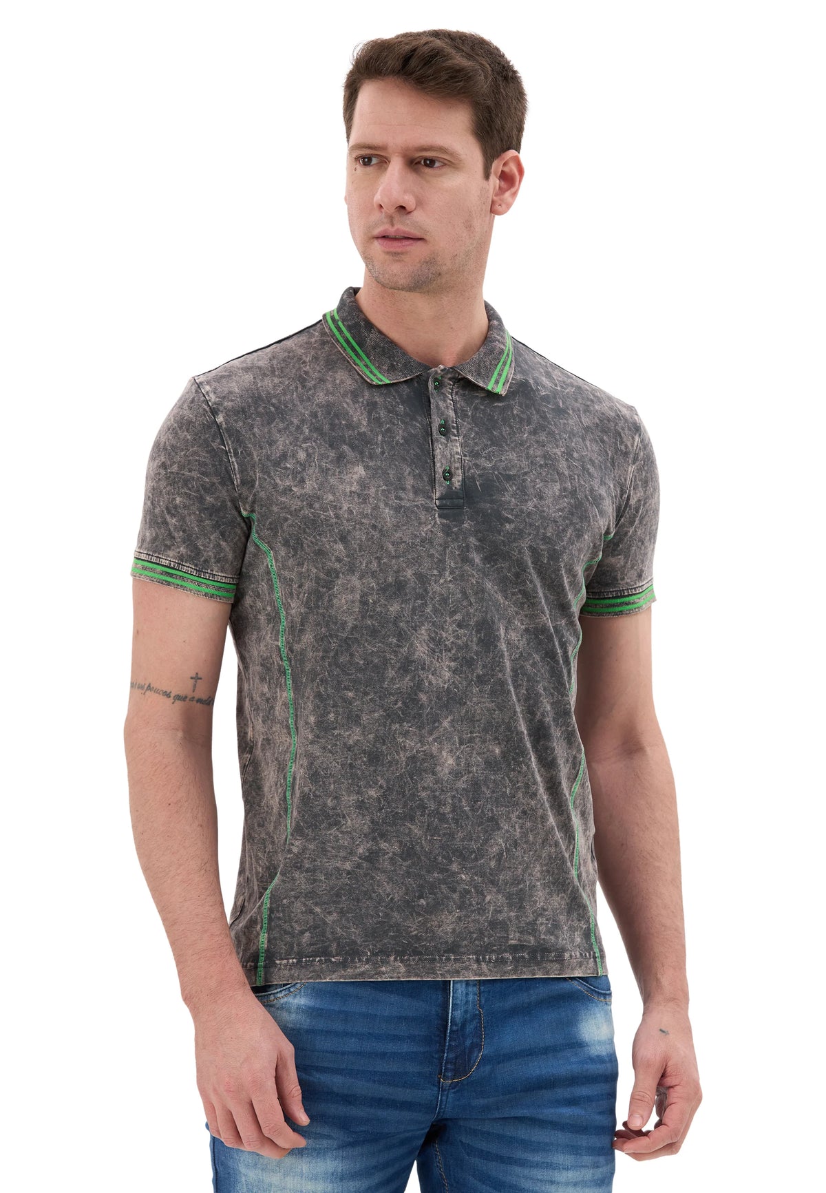 Cipo & Baxx DUSTIN Herren Polo T-Shirt CT582 grau