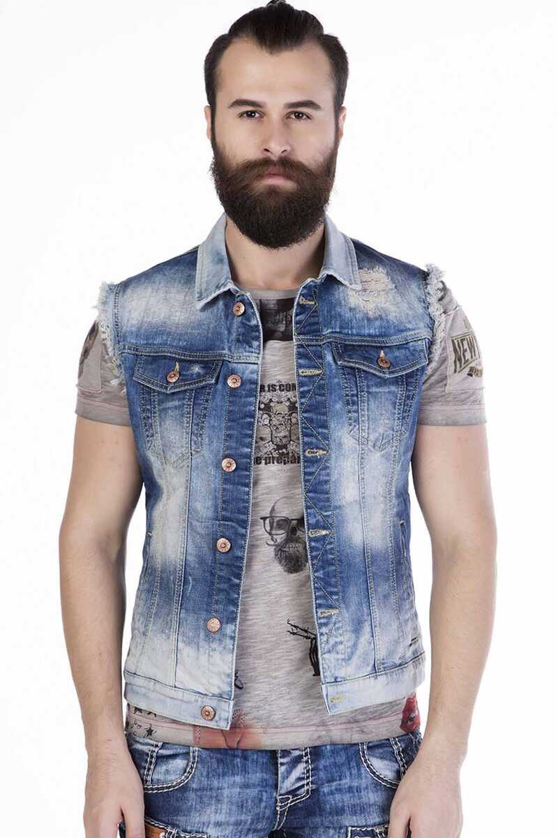 Cipo & Baxx SANDORM Herren Weste Jacke Denim CW107