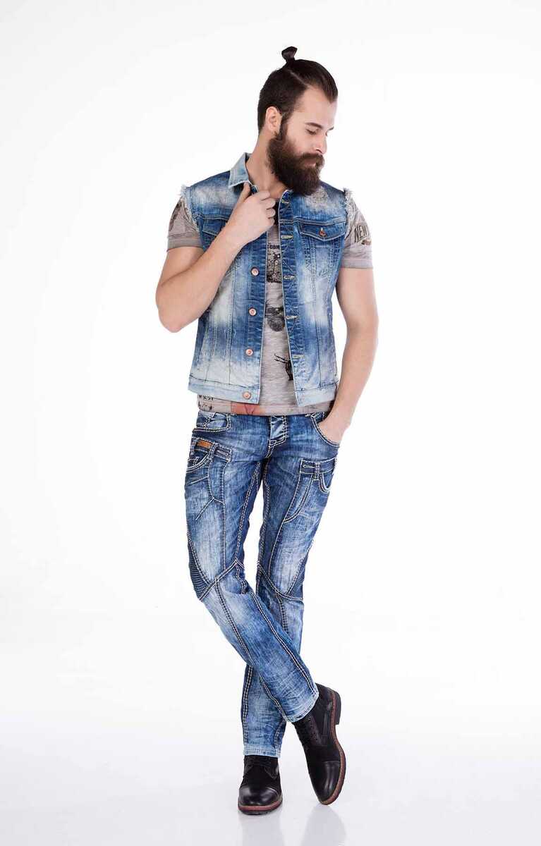 Cipo & Baxx SANDORM Herren Weste Jacke Denim CW107