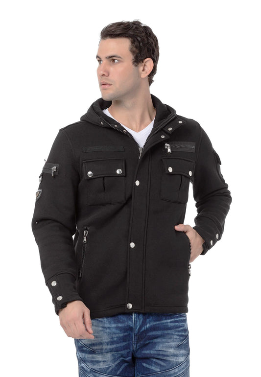 Cipo & Baxx GALLET Herren Jacke Kapuze Denim CL560