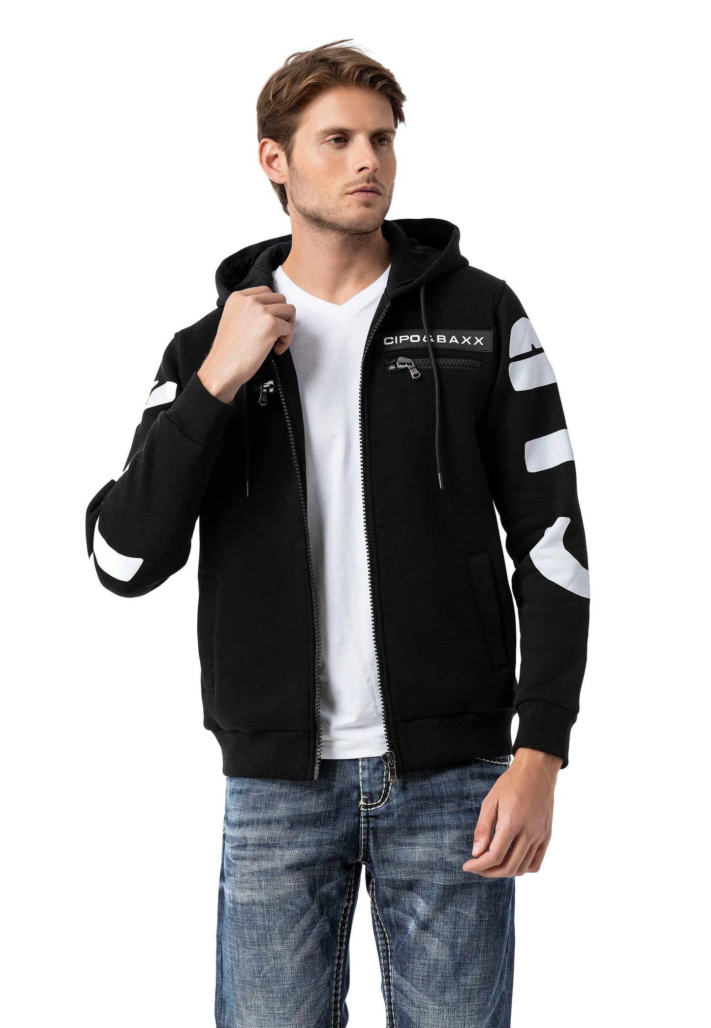 Cipo & Baxx FIRO Herren Kapuzen Hoodi Sweatshirt CL577 Black