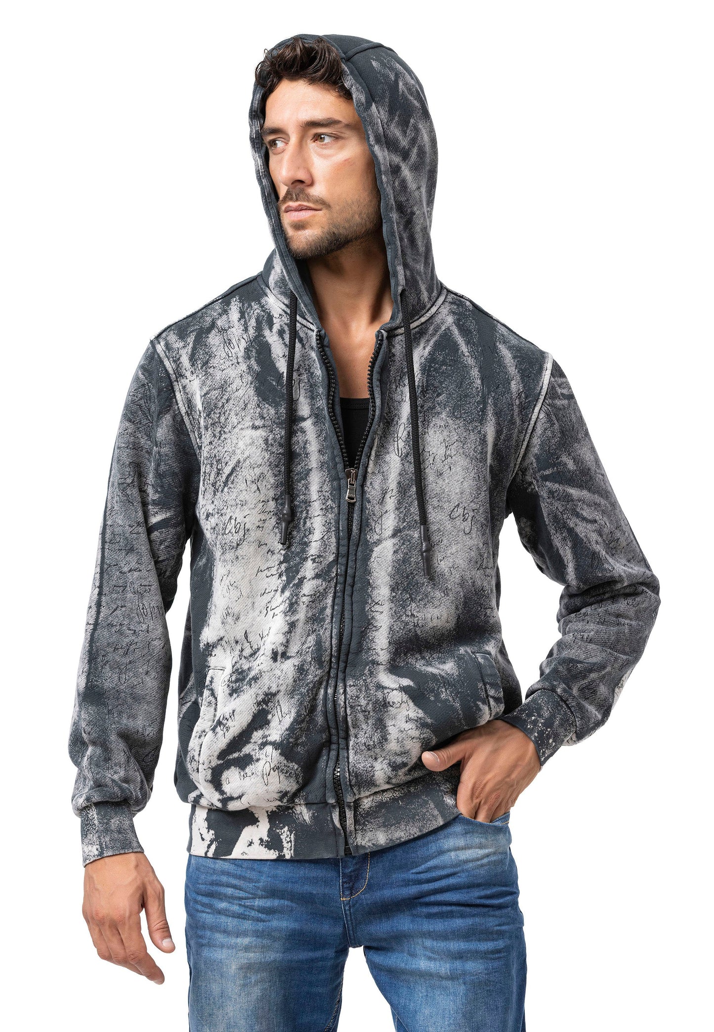 Cipo & Baxx LONS Herren Kapuzen Sweatshirt black CL594