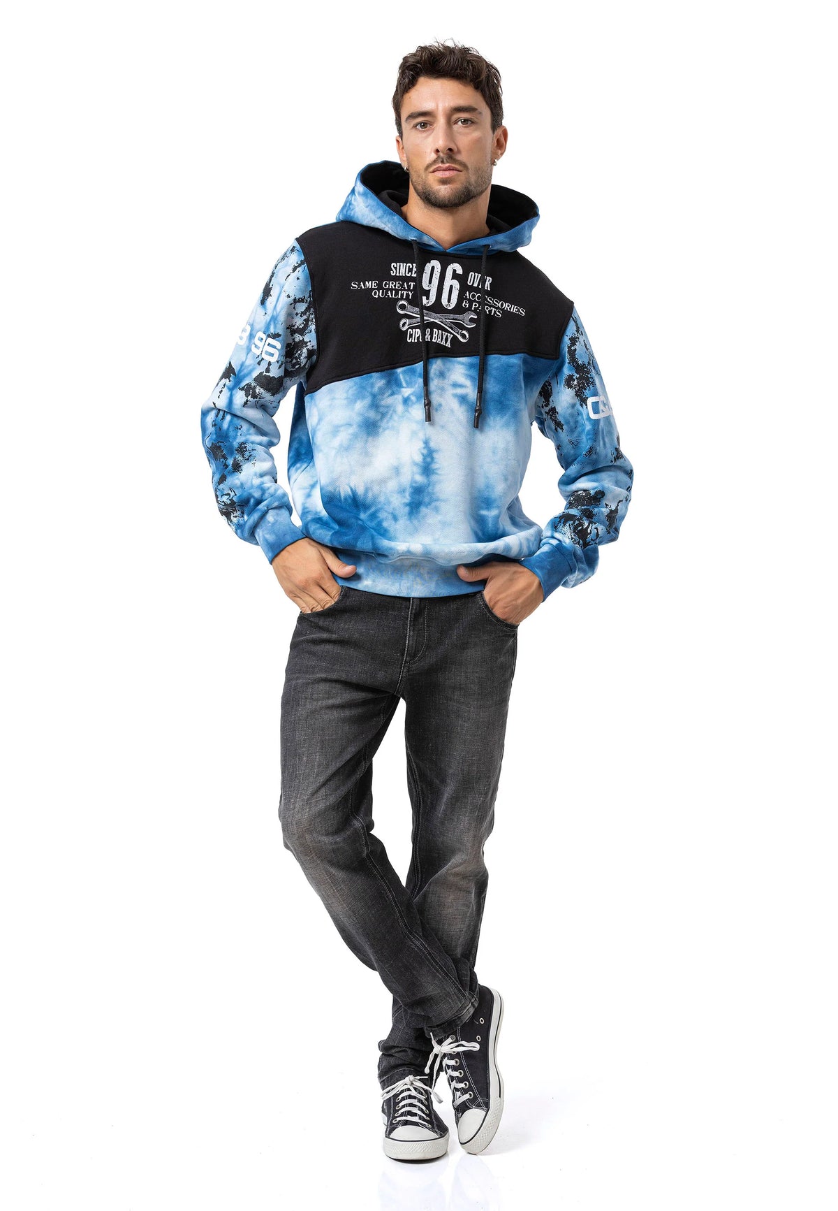 Cipo & Baxx SENA Herren Kapuzen Sweatshirt CL593 blau