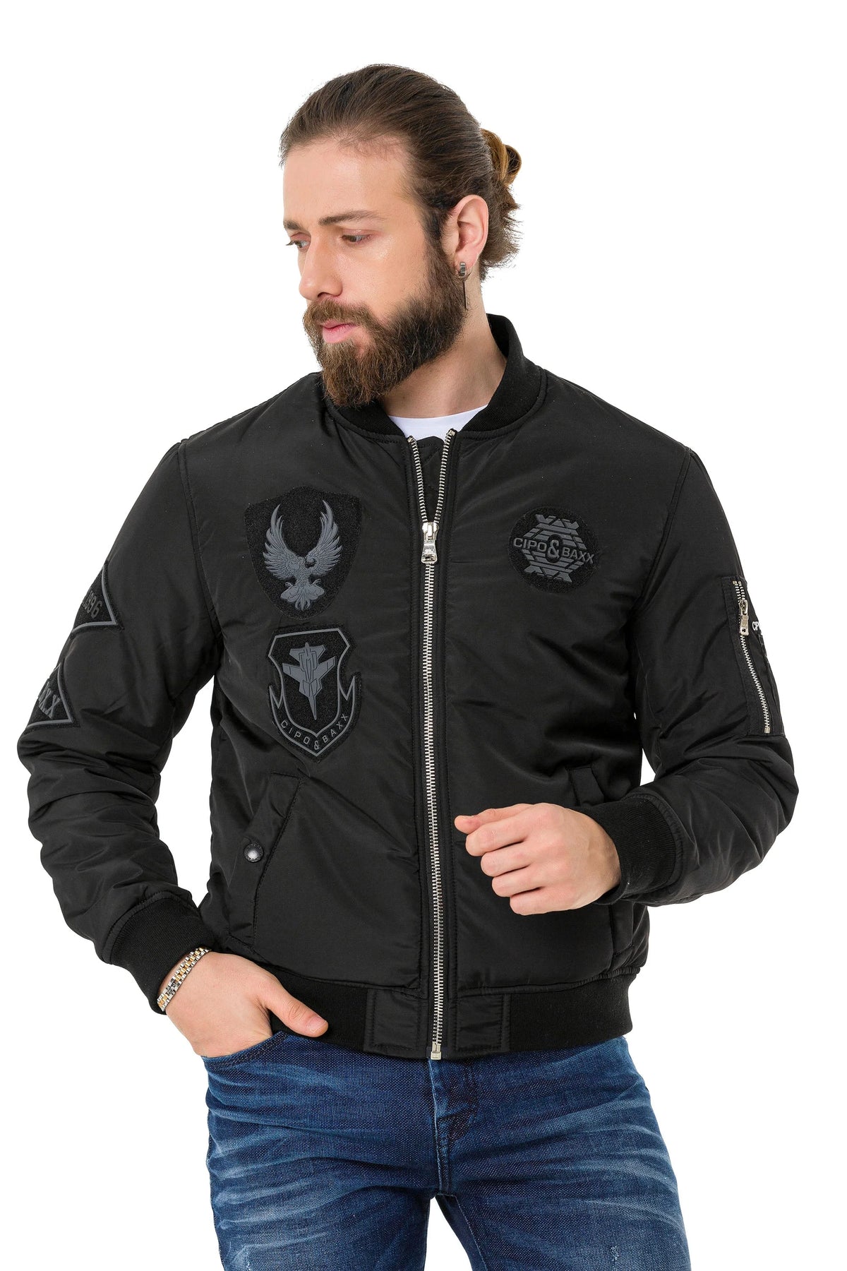 Cipo & Baxx CIS Herren Bomberjacke Kapuze CM135