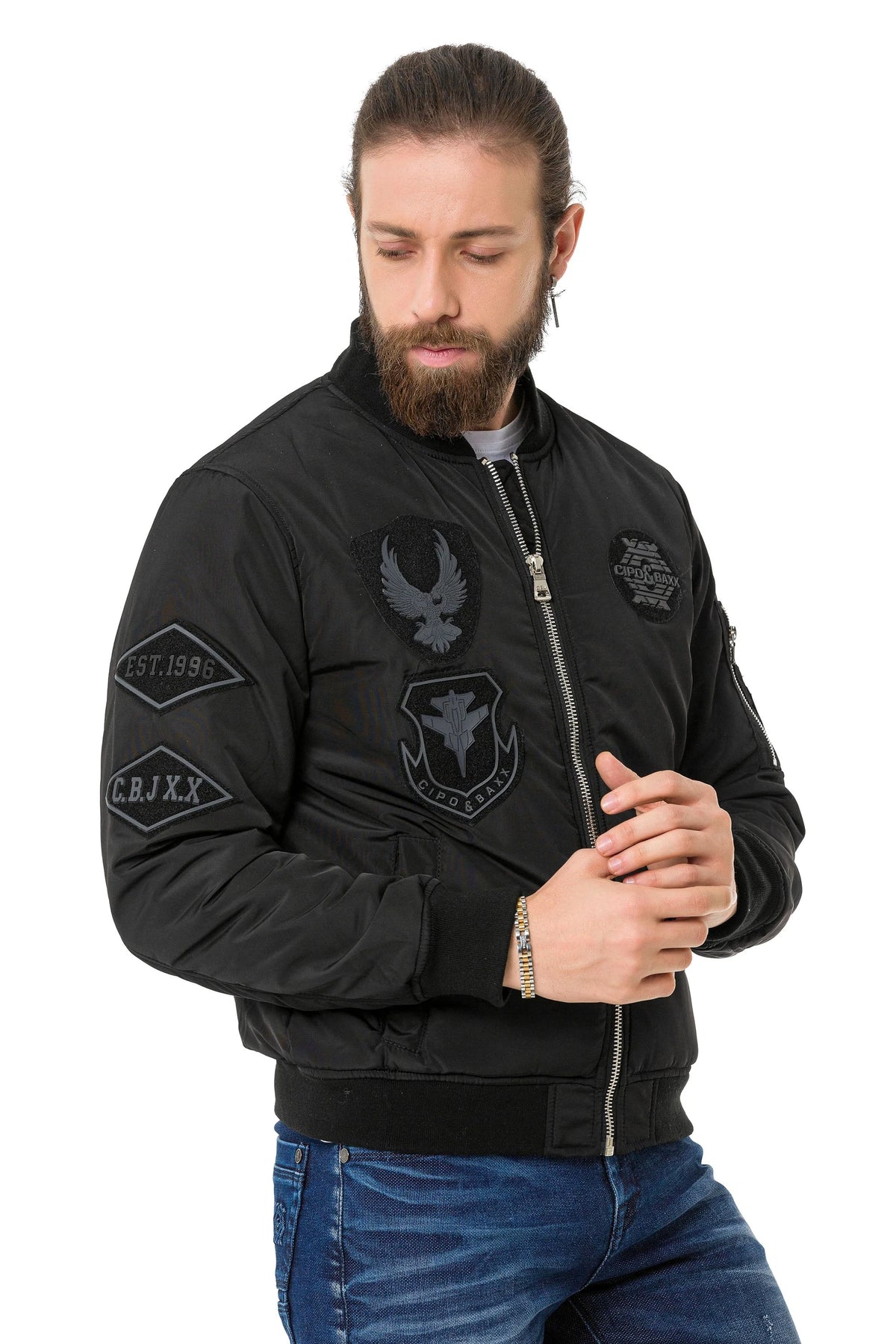 Cipo & Baxx CIS Herren Bomberjacke Kapuze CM135