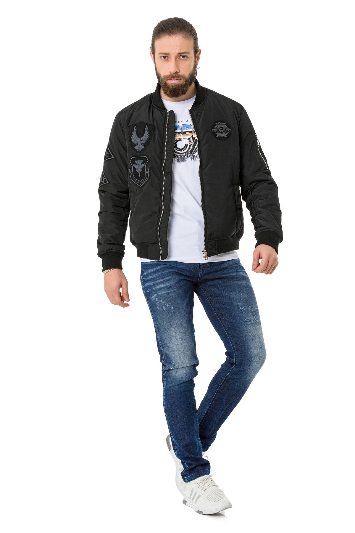 Cipo & Baxx CIS Herren Bomberjacke Kapuze CM135