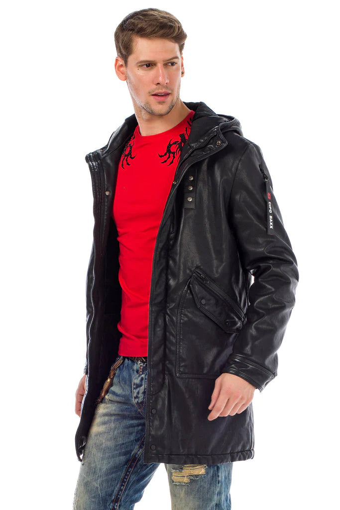 Cipo & Baxx SIRO Herren Ledermantel CM148