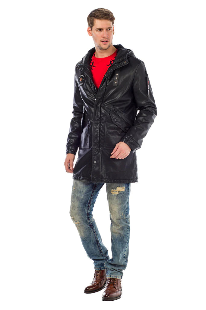 Cipo & Baxx SIRO Herren Ledermantel CM148