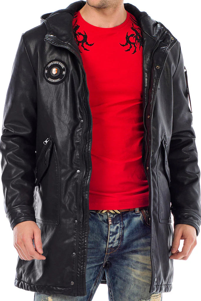 Cipo & Baxx SIRO Herren Ledermantel CM148