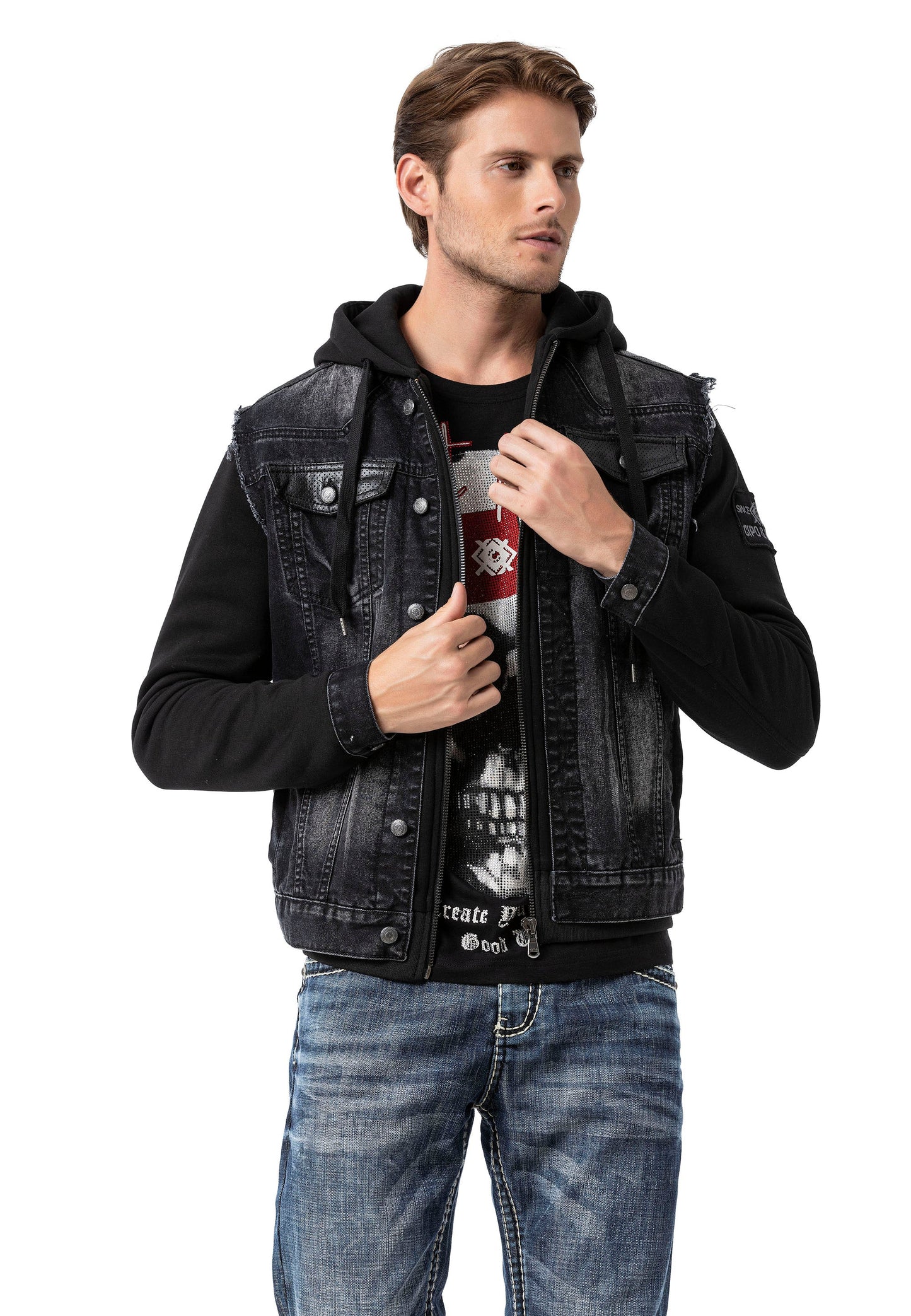 Cipo & Baxx RENAN Herren Jeans Jacke Denim CJ307