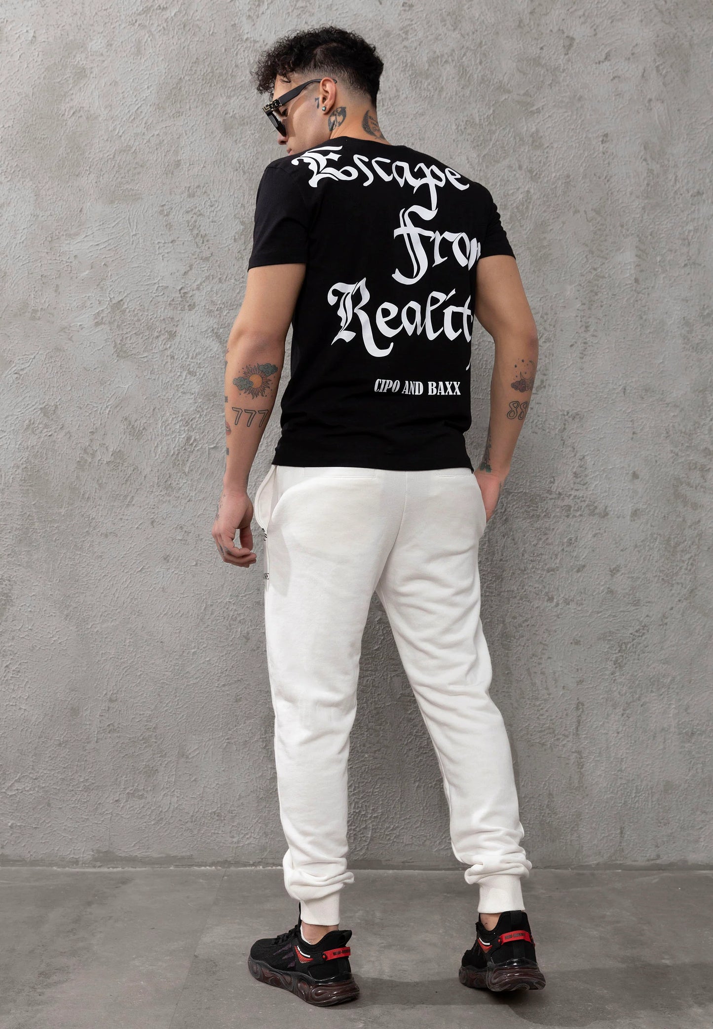 Cipo & Baxx Herren Jogginghose CR156 weiss