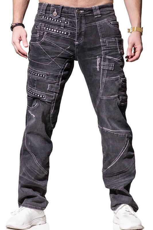 Kosmo Lupo Men's CLARK Straight-Cut Jeans