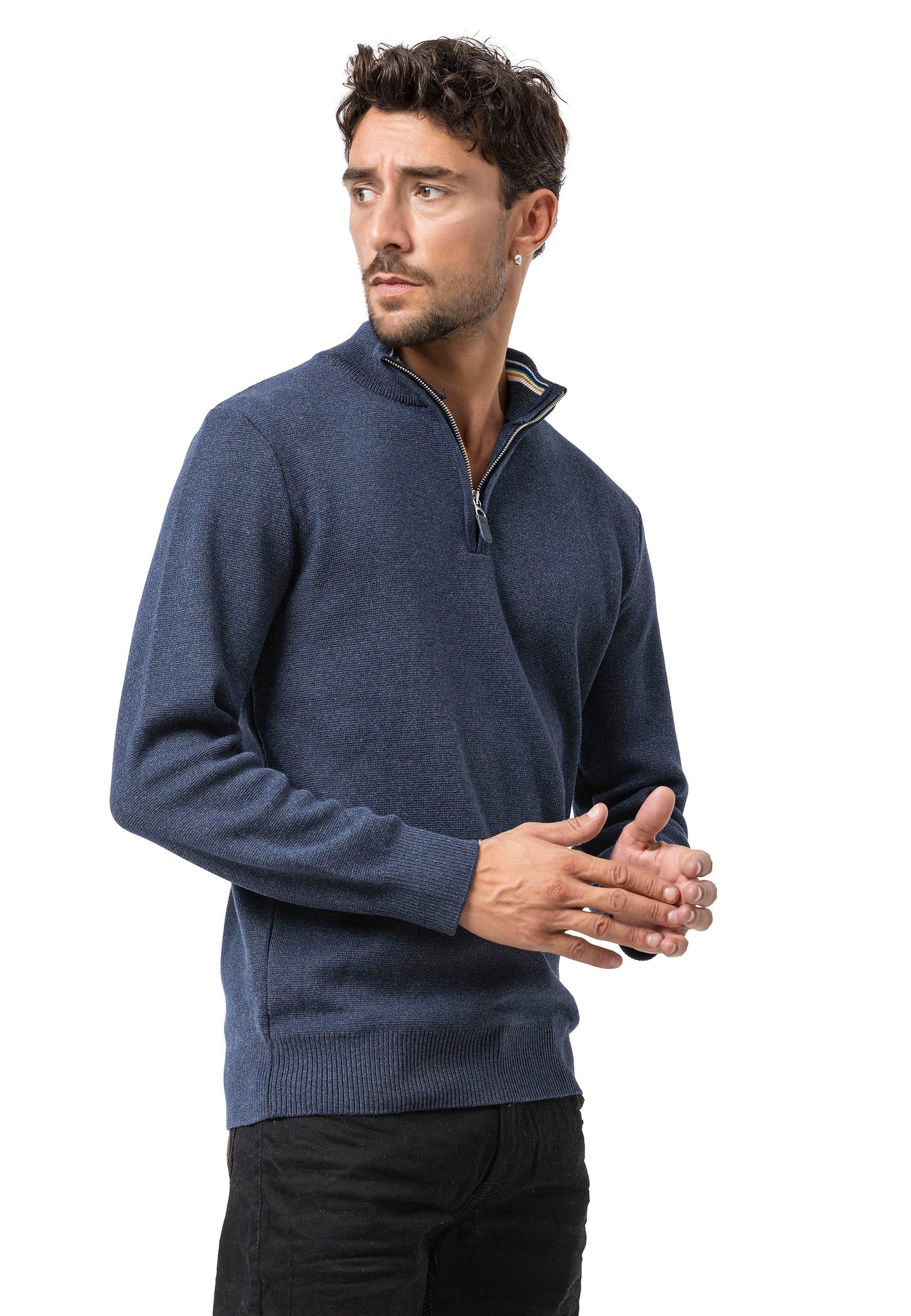 Cipo & Baxx WEXA Herren Pullover marineblau CP290