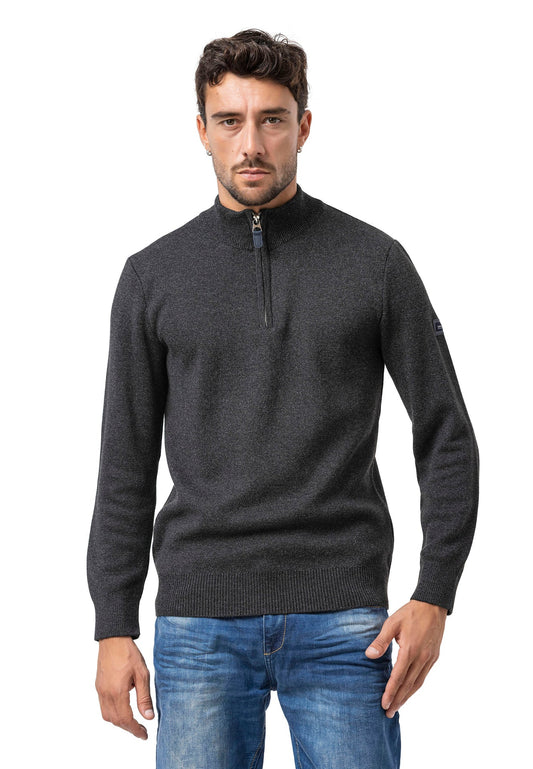 Cipo & Baxx WEXA Herren Pullover dunkelgrau CP290