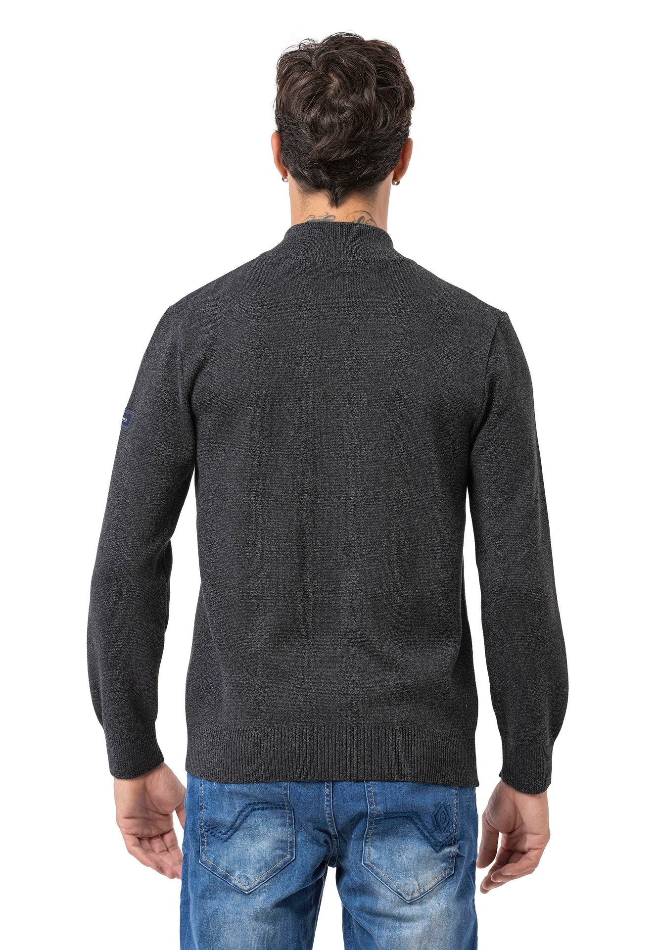 Cipo & Baxx WEXA Herren Pullover dunkelgrau CP290