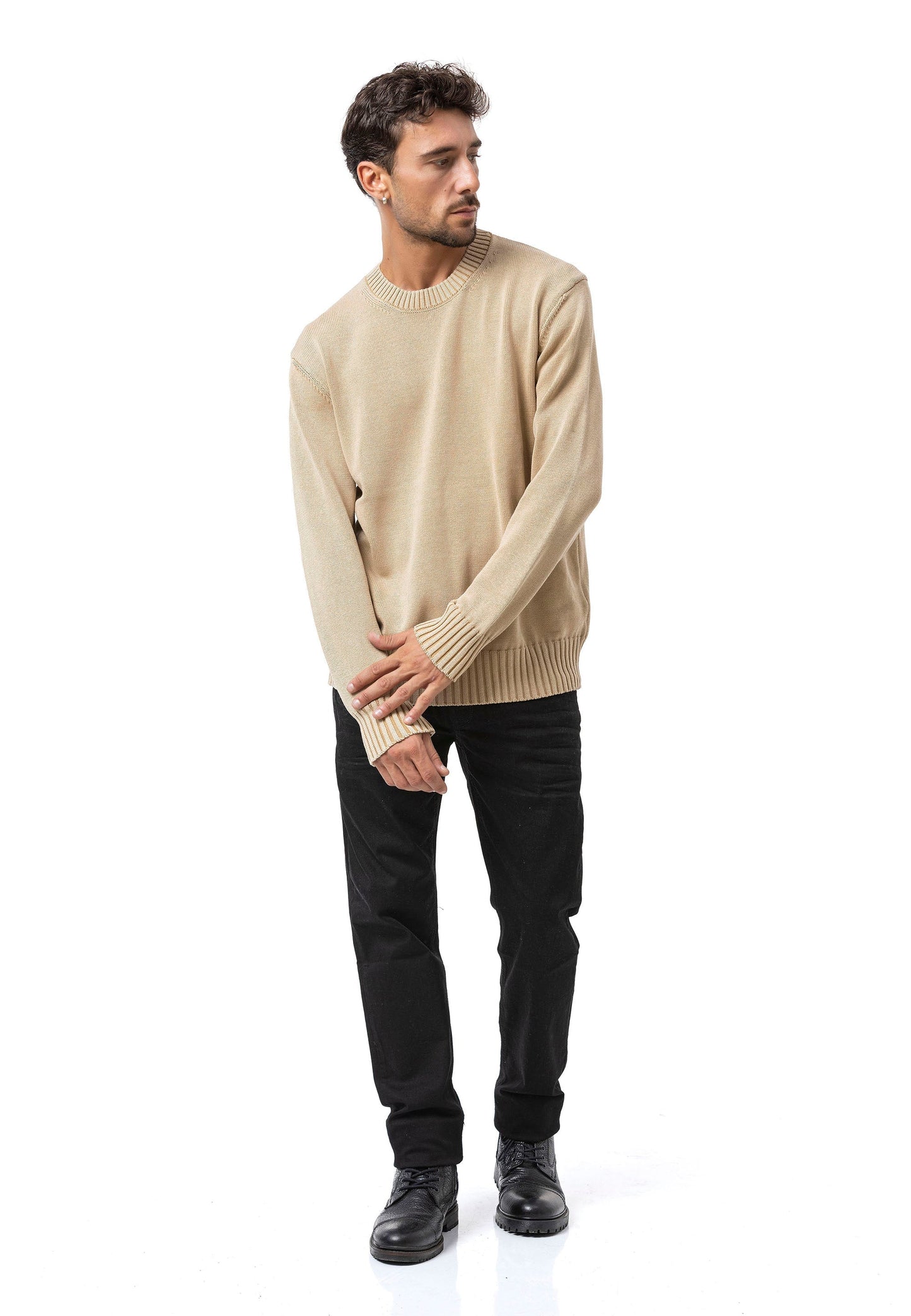 Cipo & Baxx CHENG Herren Pullover beige CP289